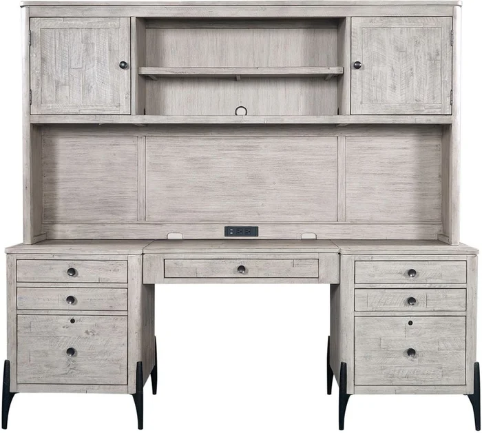 Aspenhome Zane Credenza & Hutch in Parchment