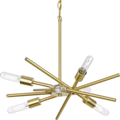 Astra Collection Six-Light 22” Satin Brass Modern Chandelier (149|P400108-012)
