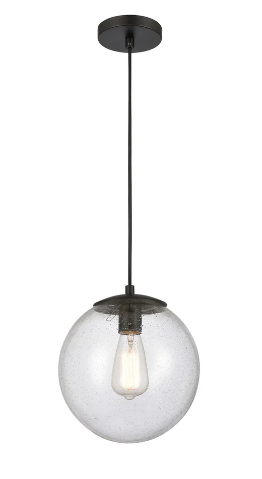 Auralume One Light Mini Pendant in Matte Black (405|610-BK-SDY)