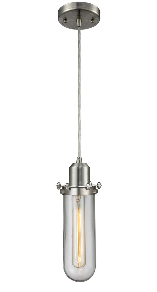 Austere LED Mini Pendant in Brushed Satin Nickel (405|900-1P-SN-CE228-SN-CL)
