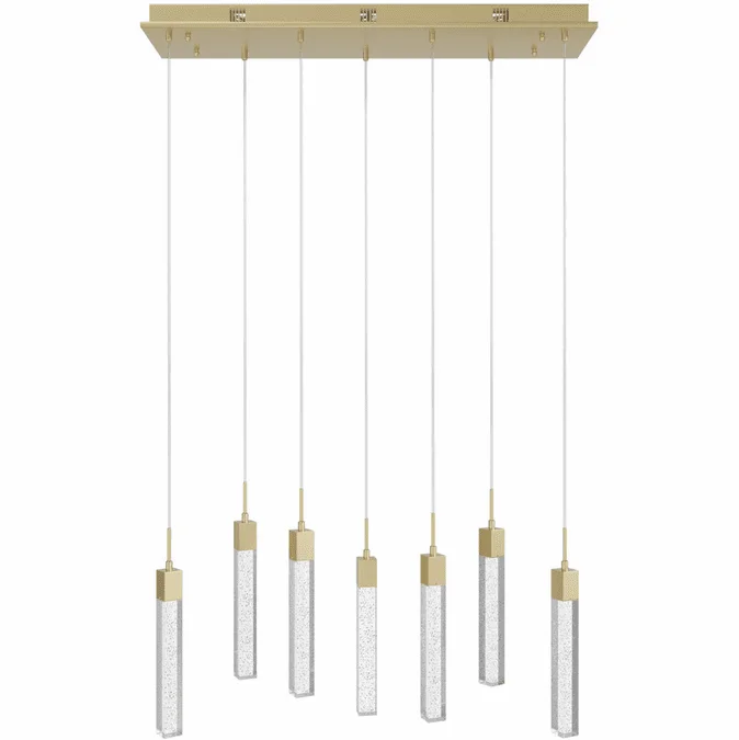 Avenue Lighting HF1900-7-GL-BB The Original Glacier Contemporary Brushed Brass LED Multi Pendant Lamp