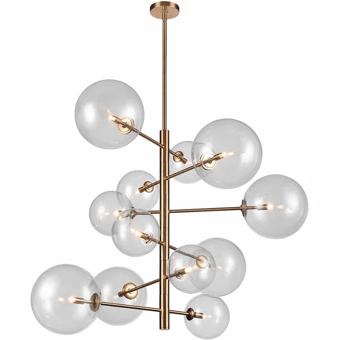 Avenue Lighting HF4212-AB Delilah Modern Aged Brass Ceiling Chandelier