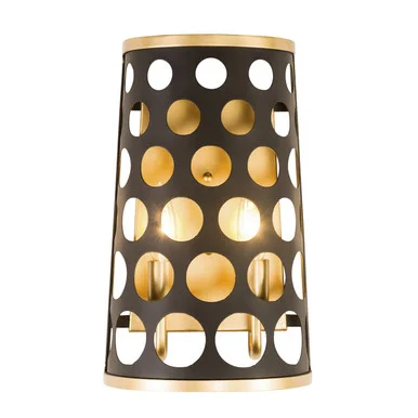 Bailey Two Light Wall Sconce in Matte Black/French Gold (137|346W02MBFG)