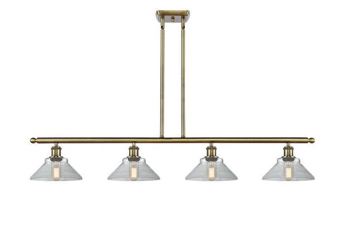 Ballston Four Light Island Pendant in Antique Brass (405|516-4I-AB-G132)
