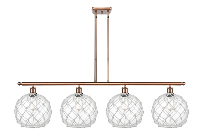 Ballston Four Light Island Pendant in Antique Copper (405|516-4I-AC-G122-10RW)