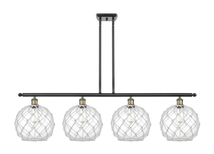 Ballston Four Light Island Pendant in Black Antique Brass (405|516-4I-BAB-G122-10RW)