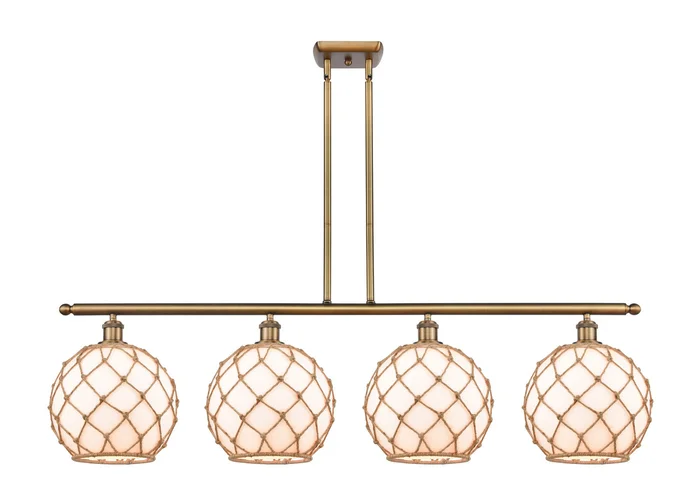 Ballston Four Light Island Pendant in Brushed Brass (405|516-4I-BB-G121-10RB)