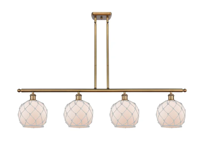 Ballston Four Light Island Pendant in Brushed Brass (405|516-4I-BB-G121-8RW)