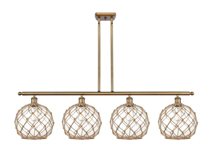Ballston Four Light Island Pendant in Brushed Brass (405|516-4I-BB-G122-10RB)