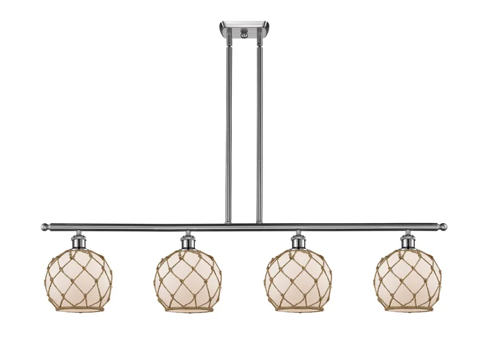 Ballston Four Light Island Pendant in Brushed Satin Nickel (405|516-4I-SN-G121-8RB)