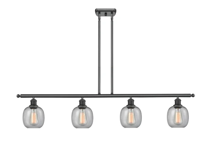 Ballston Four Light Island Pendant in Matte Black (405|516-4I-BK-G104)