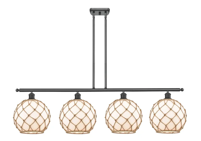 Ballston Four Light Island Pendant in Matte Black (405|516-4I-BK-G121-10RB)