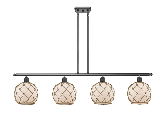 Ballston Four Light Island Pendant in Matte Black (405|516-4I-BK-G121-8RB)