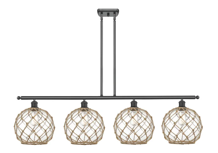 Ballston Four Light Island Pendant in Matte Black (405|516-4I-BK-G122-10RB)