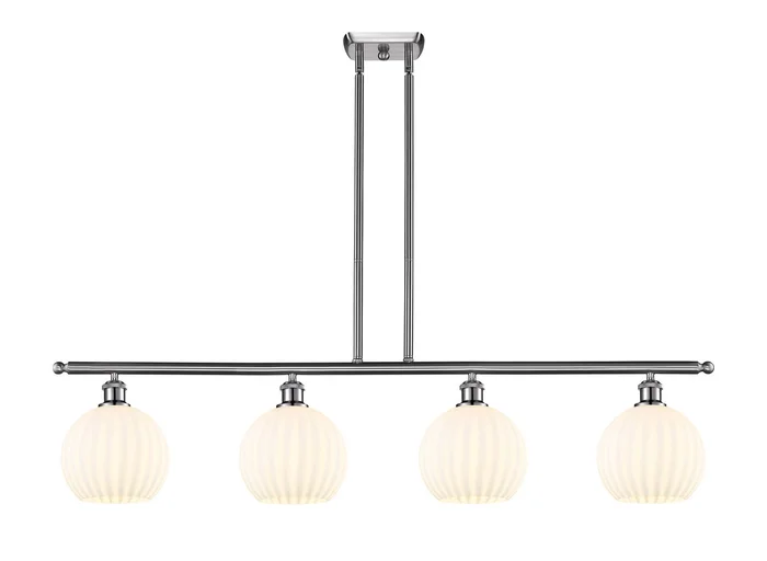 Ballston Four Light Island Pendant in Polished Nickel (405|516-4I-PN-G121-8)