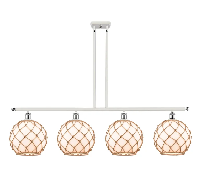 Ballston Four Light Island Pendant in White Polished Chrome (405|516-4I-WPC-G121-10RB)