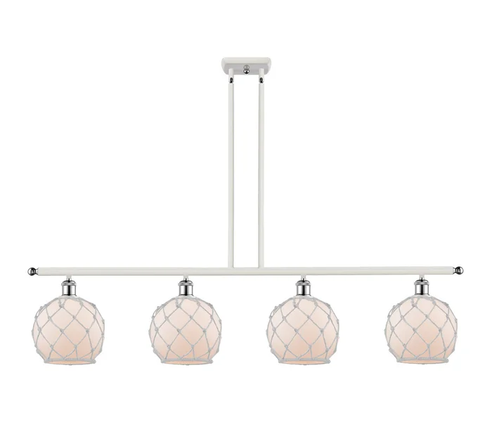 Ballston Four Light Island Pendant in White Polished Chrome (405|516-4I-WPC-G121-8RW)