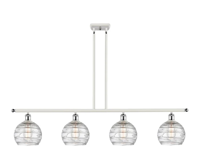 Ballston Four Light Island Pendant in White Polished Chrome (405|516-4I-WPC-G1213-8)