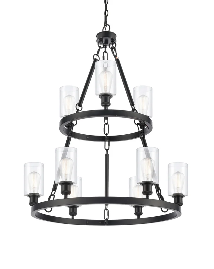 Ballston LED Chandelier in Matte Black (405|8203-BK-G802-LED)
