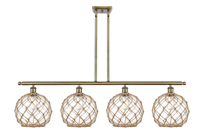 Ballston LED Island Pendant in Antique Brass (405|516-4I-AB-G122-10RB-LED)
