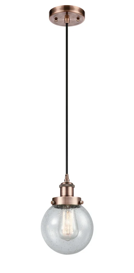 Ballston Urban One Light Mini Pendant in Antique Copper (405|916-1P-AC-G204-6)