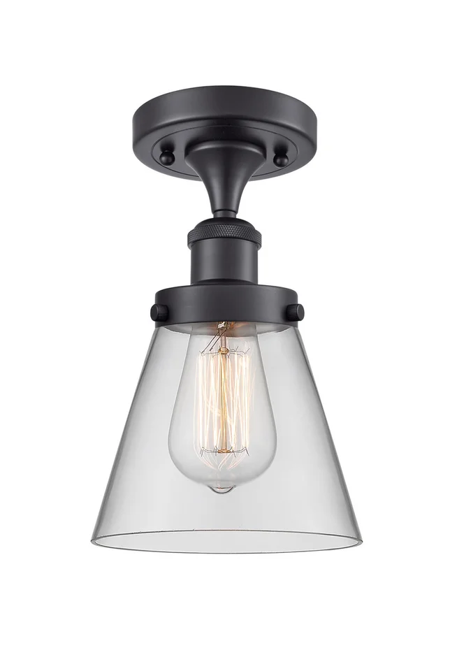 Ballston Urban One Light Semi-Flush Mount in Matte Black (405|916-1C-BK-G62)