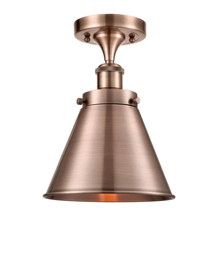 Ballston Urban One Light Semi-Flush Mount in Polished Nickel (405|916-1C-PN-M13-PN)