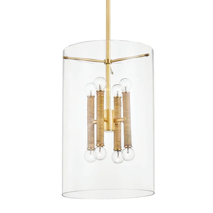 Barlow 8-Light Lantern in Aged Brass by Becki Owens 14.75L x 14.75W x 21.5H