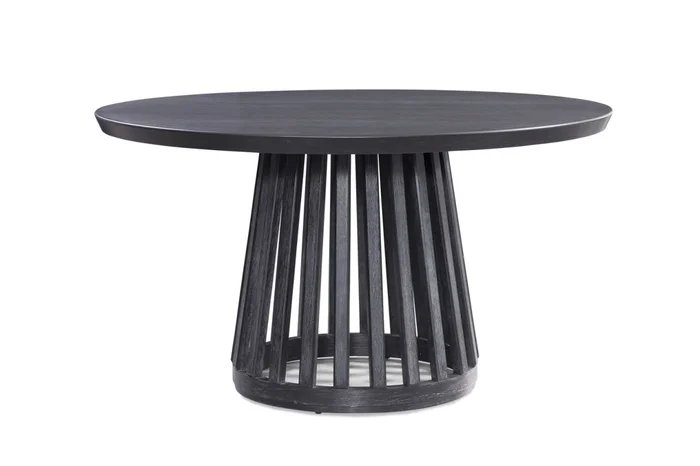 Bassett Mirror Company Mateo Round Dining Table in Cerused Black 8340-700B-TEC