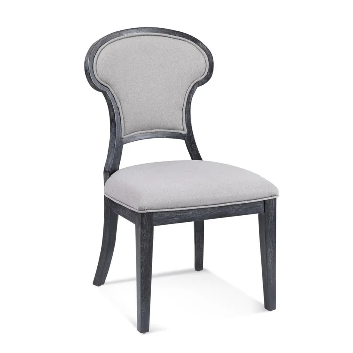 Bassett Mirror Company Mateo Side Chair in Cerused Black/Grey 8340-DR-800EC (Set of 2)