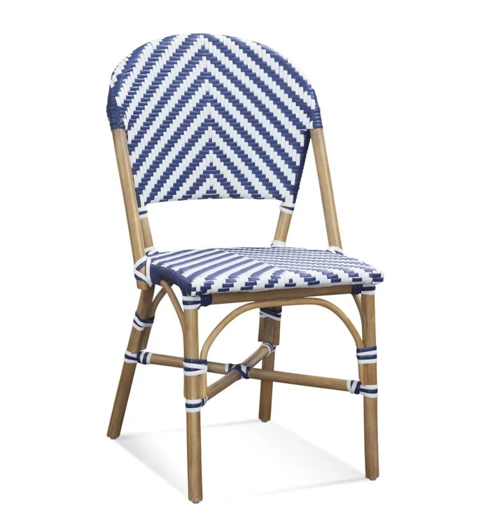 Bassett Mirror Company Ventana Side Chair in Blue/White/Natural 8630-DR-800EC (Set of 2)