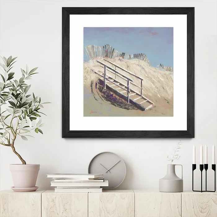 Beach Access Matted and Framed Black 30×30 Wall Art|uvre dart murale encadre noire et mate Beach Access 30×30 - Image 2