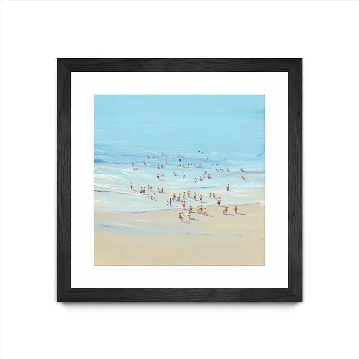 Beach Day I Matted and Framed Black 30×30 Wall Art|uvre dart murale encadre noire et mate Beach Day I 30×30