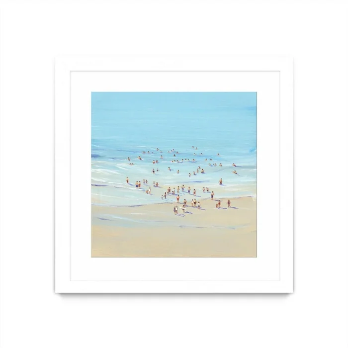 Beach Day I Matted and Framed White 30×30 Wall Art|uvre dart murale encadre blanche et mate Beach Day I 30×30