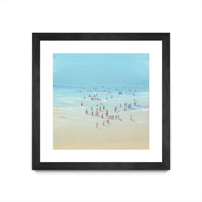 Beach Day Ii Matted and Framed Black 36×36 Wall Art|uvre dart murale encadre noire et mate Beach Day Ii 36×36