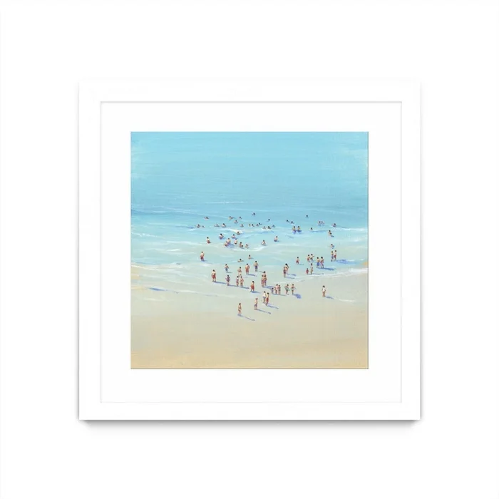 Beach Day Ii Matted and Framed White 36×36 Wall Art|uvre dart murale encadre blanche et mate Beach Day Ii 36×36