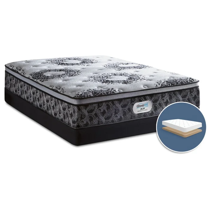 Beautyrest GL5 World Class Axis Euro-Top Firm Low-Profile Full Mattress Set|Ensemble matelas ferme Euro-plateau profil bas GL5 World Class Axis de Beautyrest pour lit double