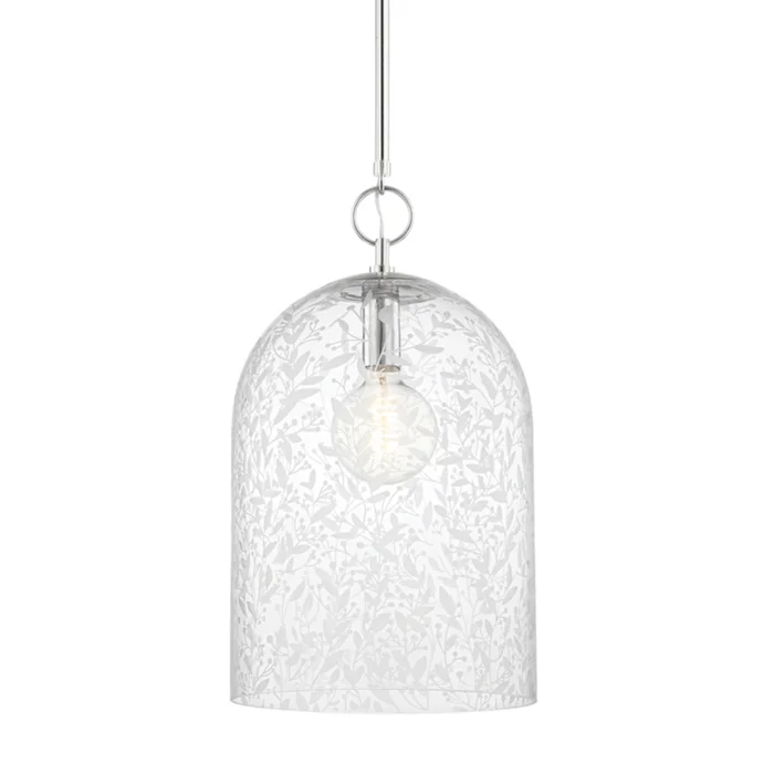 Belleville 1-Light Pendant in Polished Nickel 14L x 14W x 24.5H
