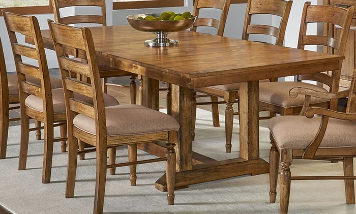 Bennett Rectangular Trestle Table in Smoky Quartz BENSQ6300