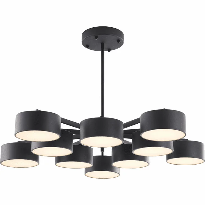 Bethel International BE12C38B Contemporary Black LED Chandelier Lighting
