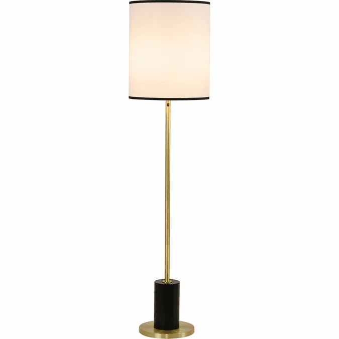 Bethel International BTG101BR Modern Black & Satin Brass Lighting Floor Lamp