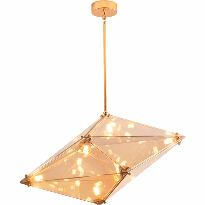 Bethel International DLS50C22A Modern Gold Halogen Hanging Light