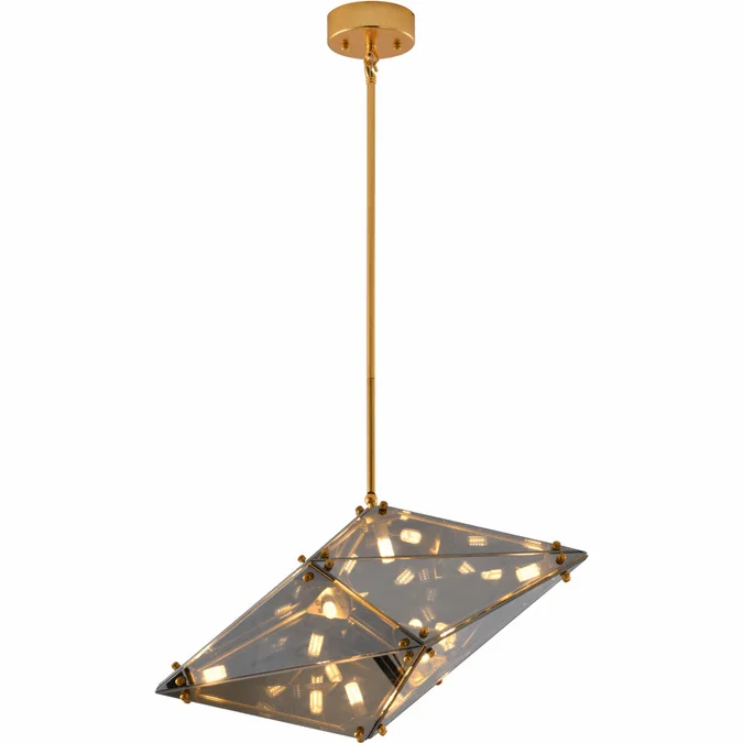 Bethel International DLS52C22SM Modern Gold Halogen Ceiling Light Pendant