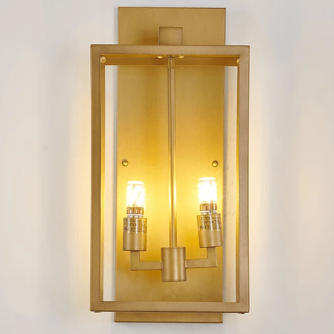 Bethel International KC02W21BR Contemporary Brass Exterior Lamp Sconce
