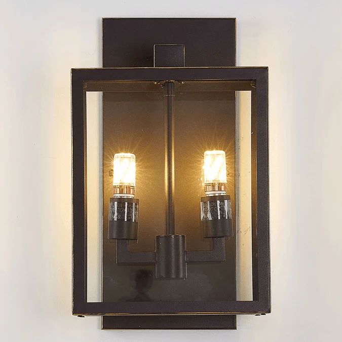 Bethel International KC04W16BLK Contemporary Bronzed Black Outdoor Wall Light Sconce