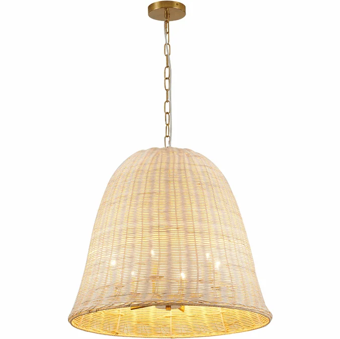 Bethel International MIA08C23BR Modern Natural White Pendant Lamp