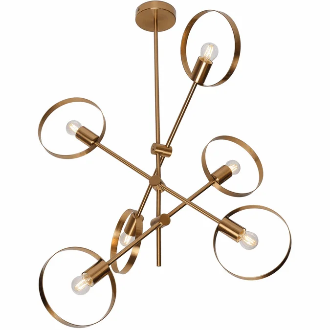 Bethel International TR70C24BR Contemporary Brushed Bronze Chandelier Light