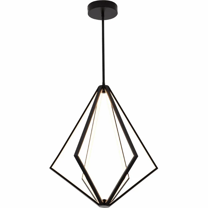 Bethel International WE02C25BK Contemporary Black LED 24.5″ Hanging Lamp