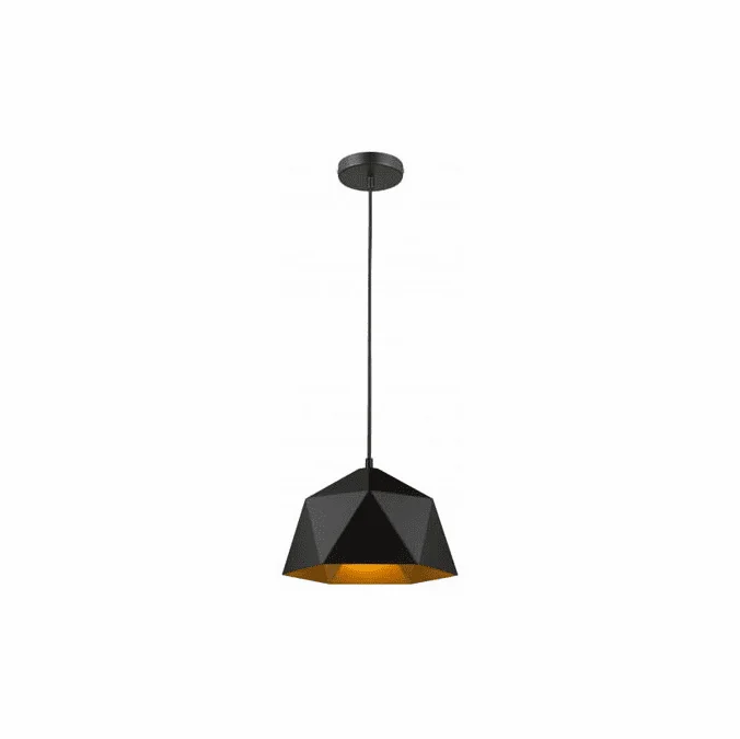 Bethel International YS7702-1PS-BK Contemporary Black & Gold Lighting Pendant