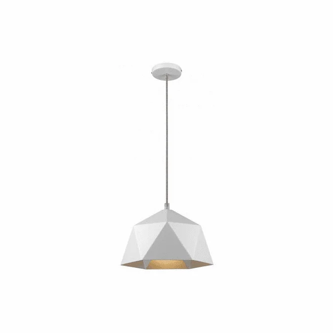Bethel International YS7702-1PS-WH Contemporary White & Silver Pendant Hanging Light